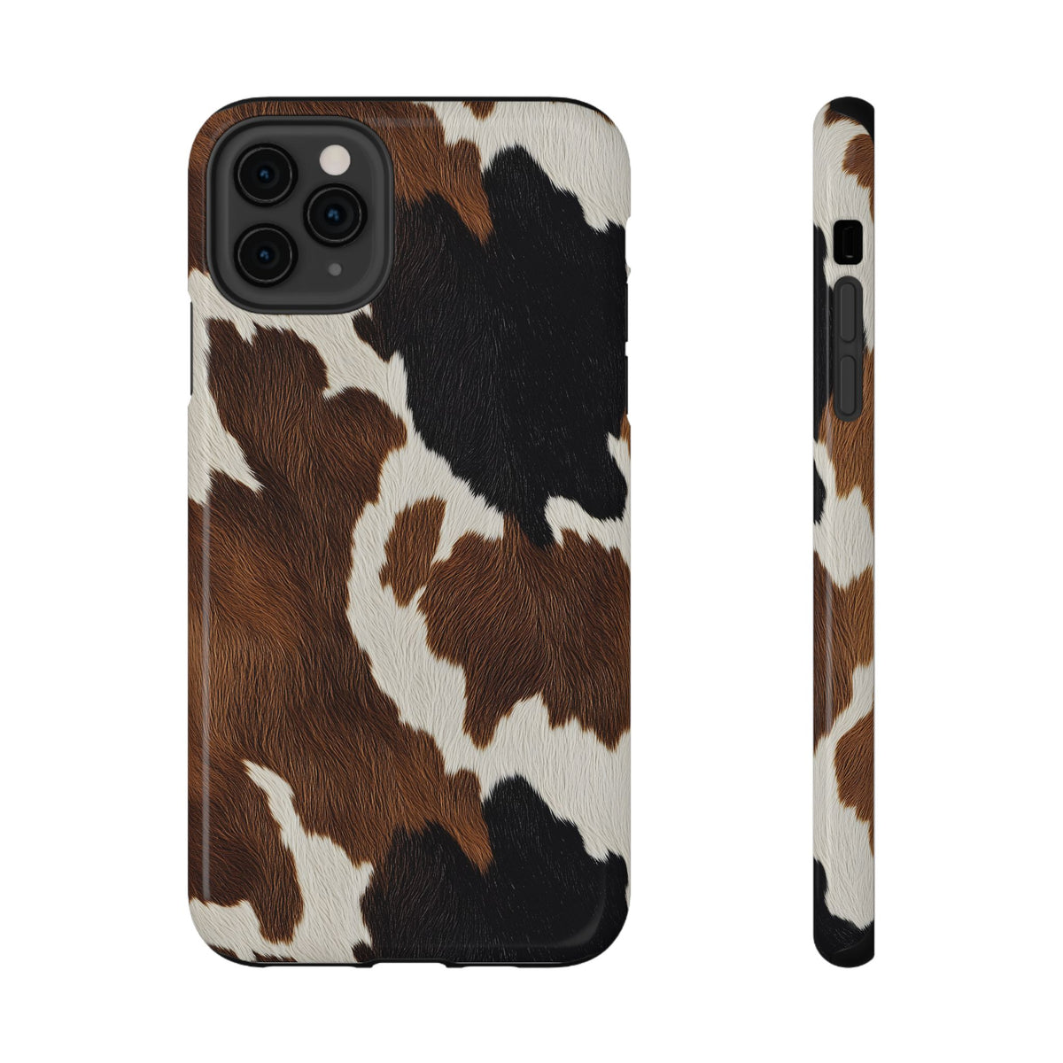 Brown Cow Print protective phone case for iPhone 11 Pro Max, glossy finish