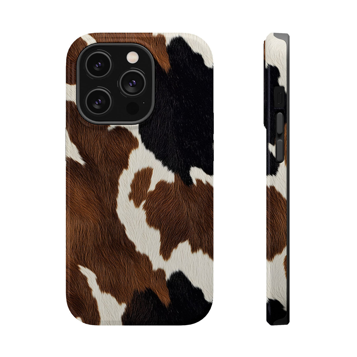 Brown Cow Print MagSafe case for iPhone 14 Pro, glossy finish