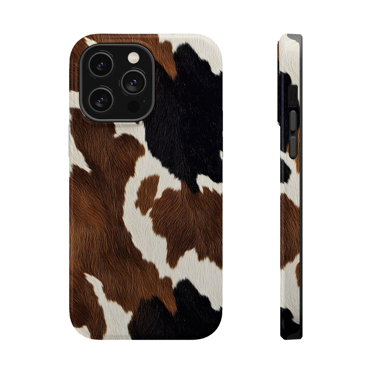 Brown Cow Print MagSafe case for iPhone 14 Pro Max, glossy finish