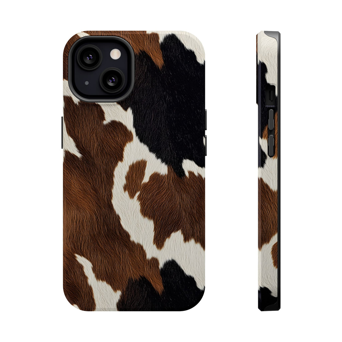 Brown Cow Print MagSafe case for iPhone 13, glossy finish