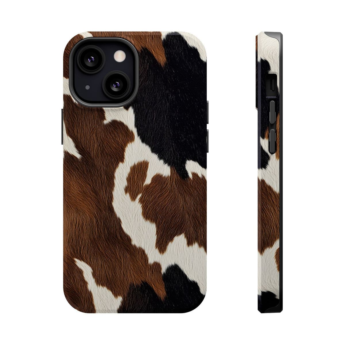 Brown Cow Print MagSafe case for iPhone 13 Mini, glossy finish