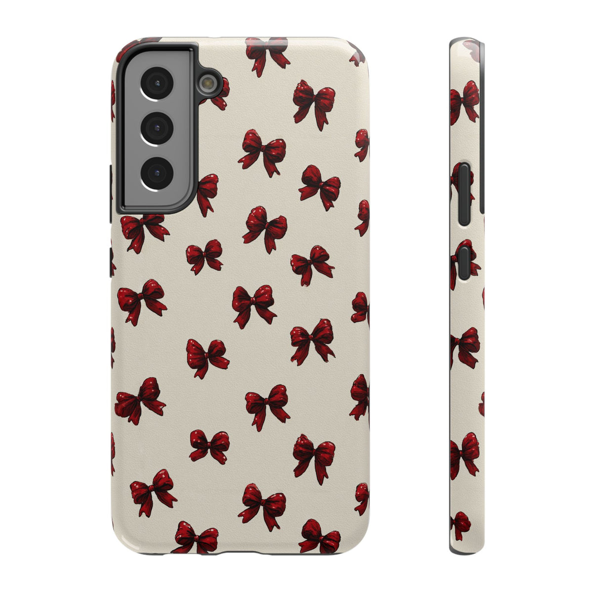 Burgundy Bow protective phone case for Samsung Galaxy S22 Plus, glossy finish