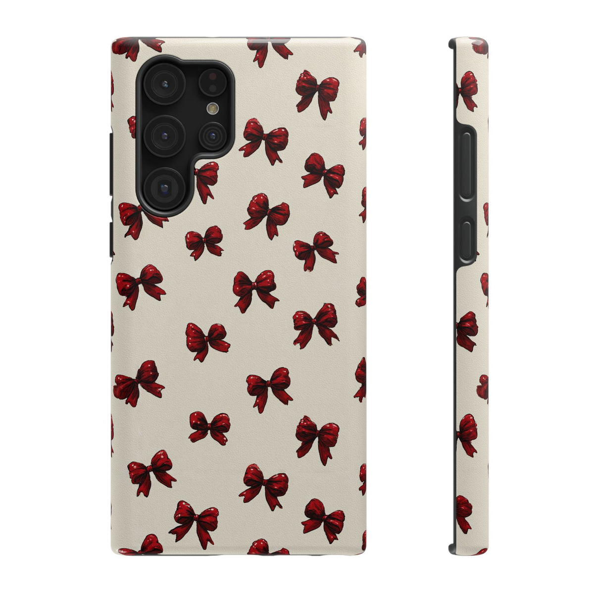 Burgundy Bow protective phone case for Samsung Galaxy S22 Ultra, glossy finish
