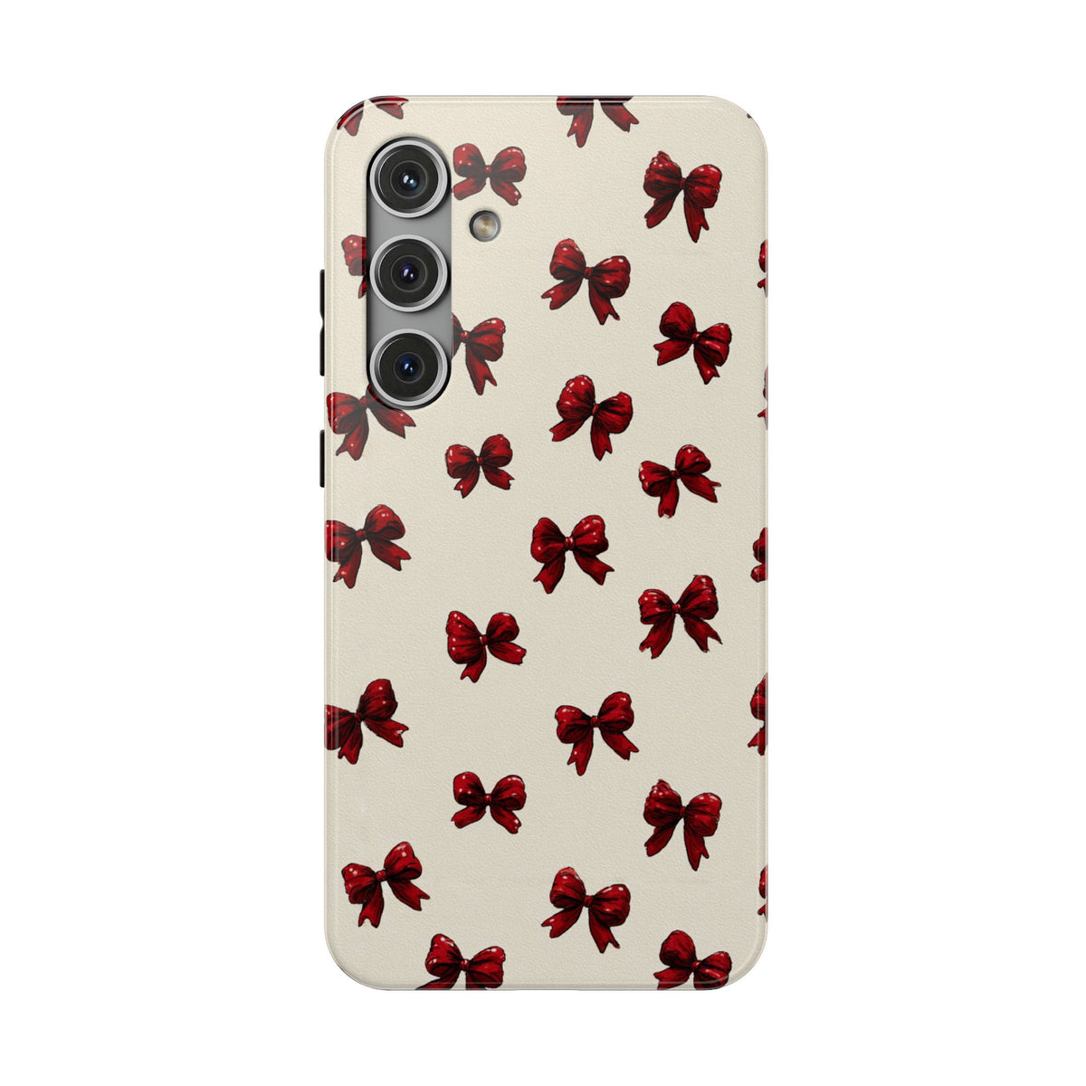 Burgundy Bow protective phone case for Samsung Galaxy S24 Plus, glossy finish
