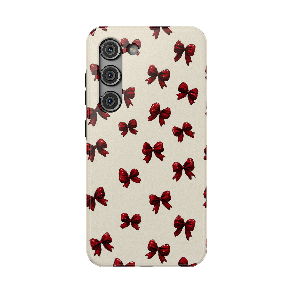 Burgundy Bow protective phone case for Samsung Galaxy S23, glossy finish