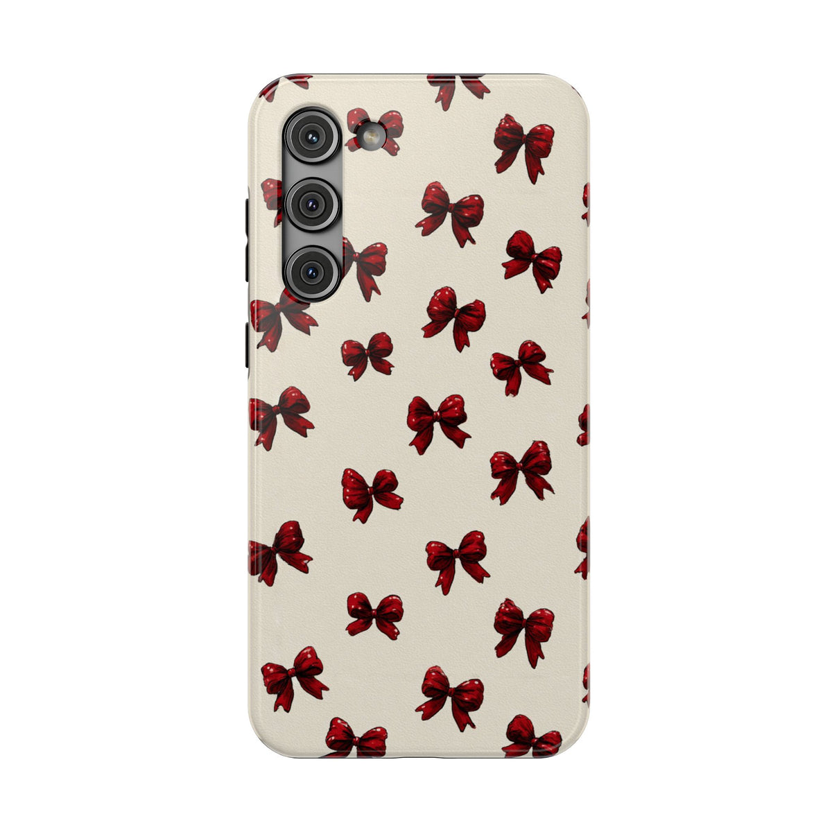 Burgundy Bow protective phone case for Samsung Galaxy S23 Plus, glossy finish
