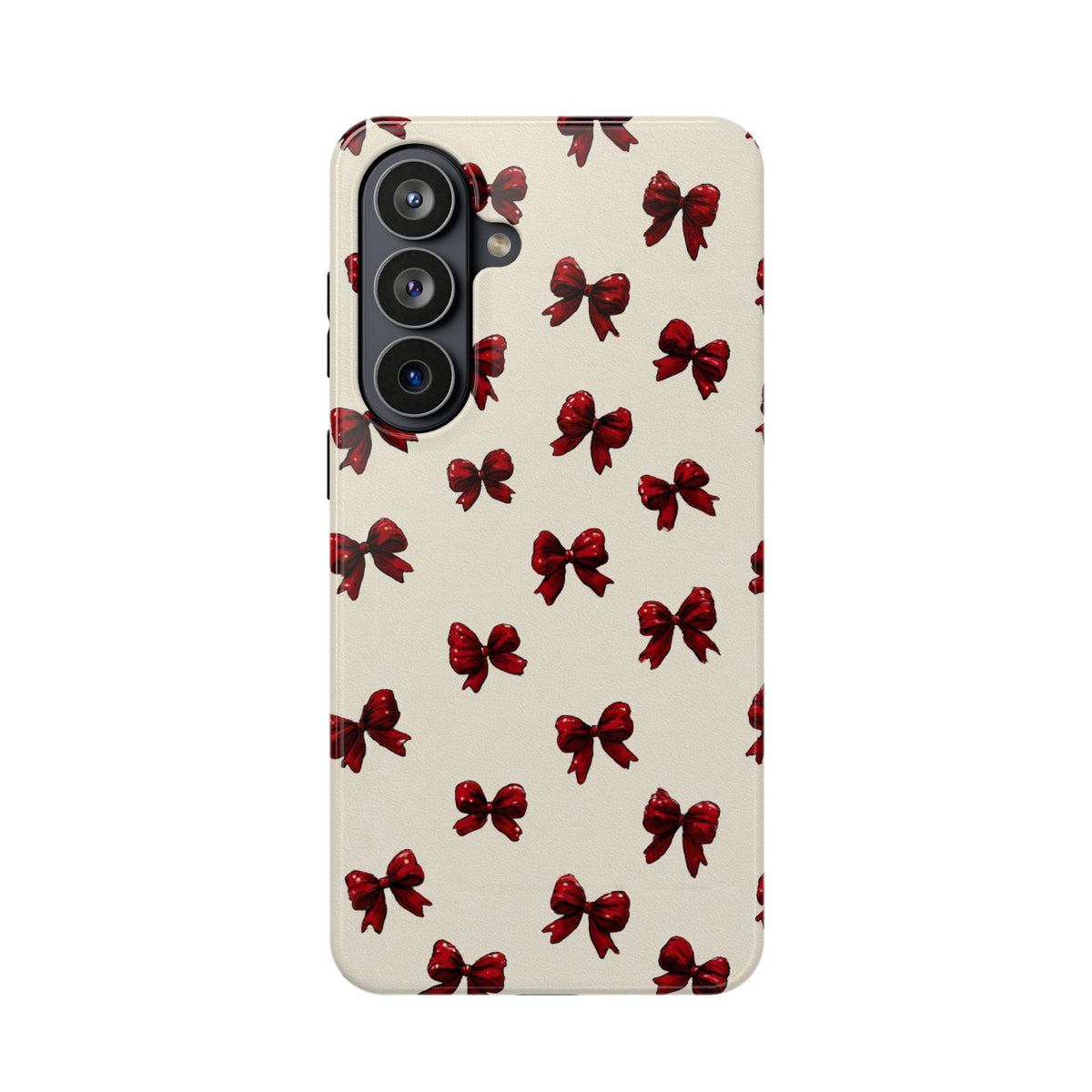 Burgundy Bow protective phone case for Samsung Galaxy S26 Plus, glossy finish