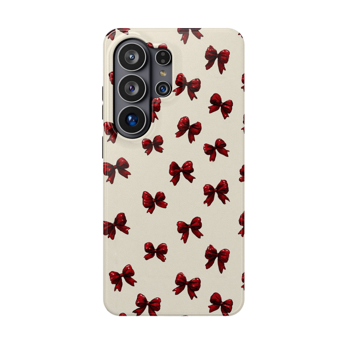 Burgundy Bow protective phone case for Samsung Galaxy S26 Ultra, glossy finish