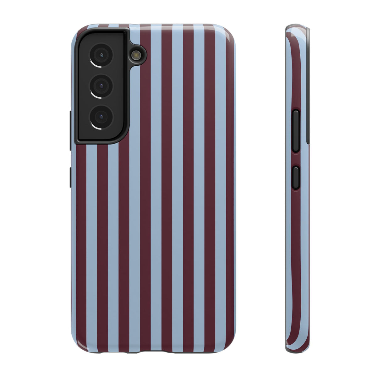 Burgundy Stripe protective phone case for Samsung Galaxy S22, glossy finish