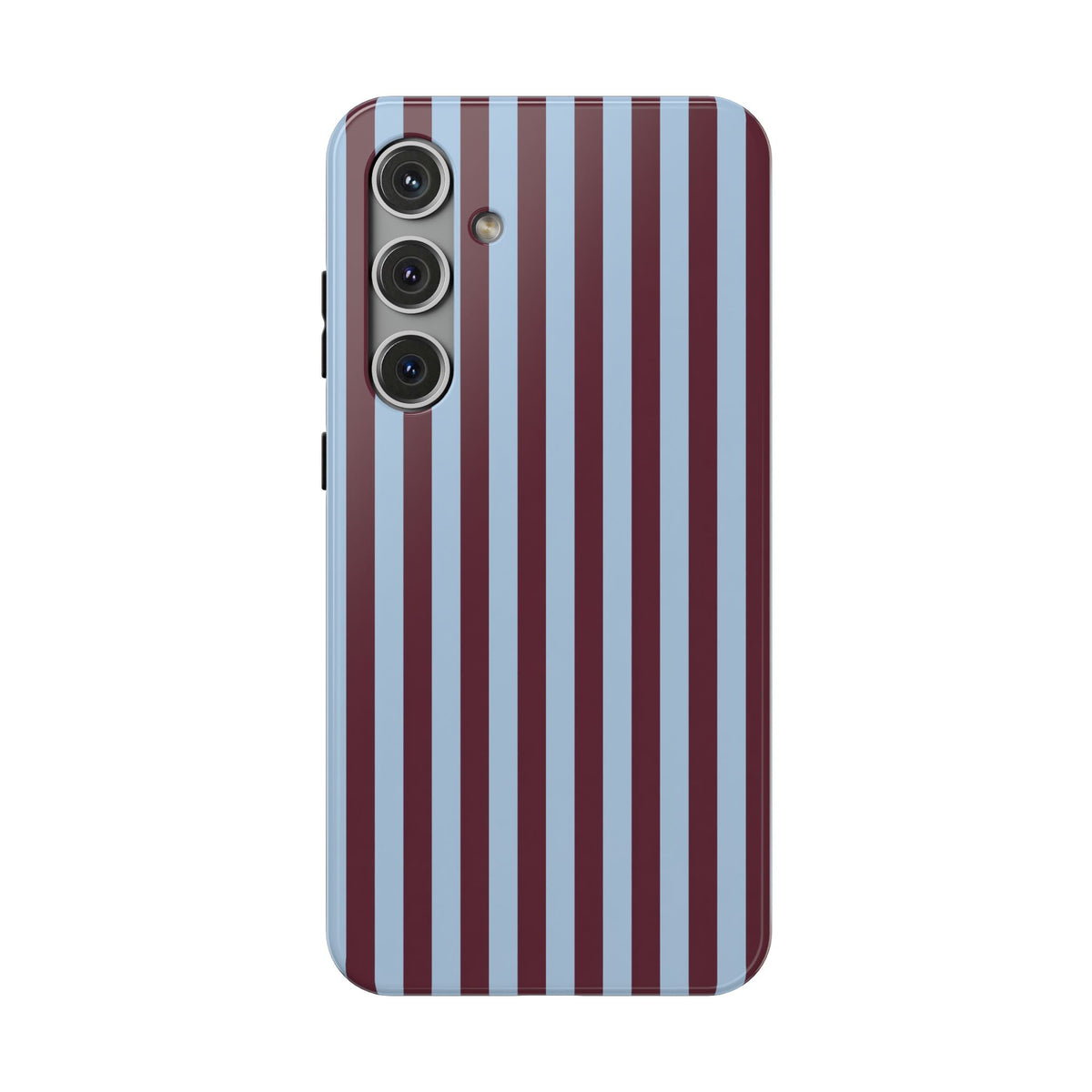 Burgundy Stripe protective phone case for Samsung Galaxy S24 Plus, glossy finish
