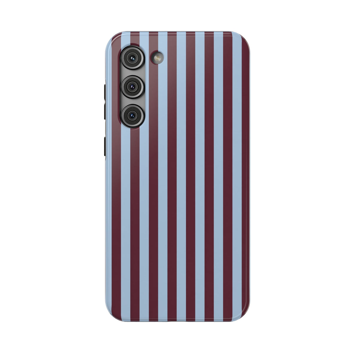 Burgundy Stripe protective phone case for Samsung Galaxy S23 Plus, glossy finish