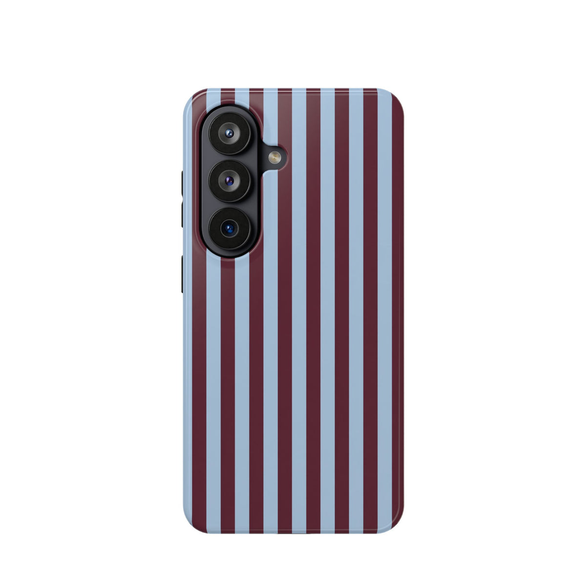 Burgundy Stripe protective phone case for Samsung Galaxy S26, glossy finish