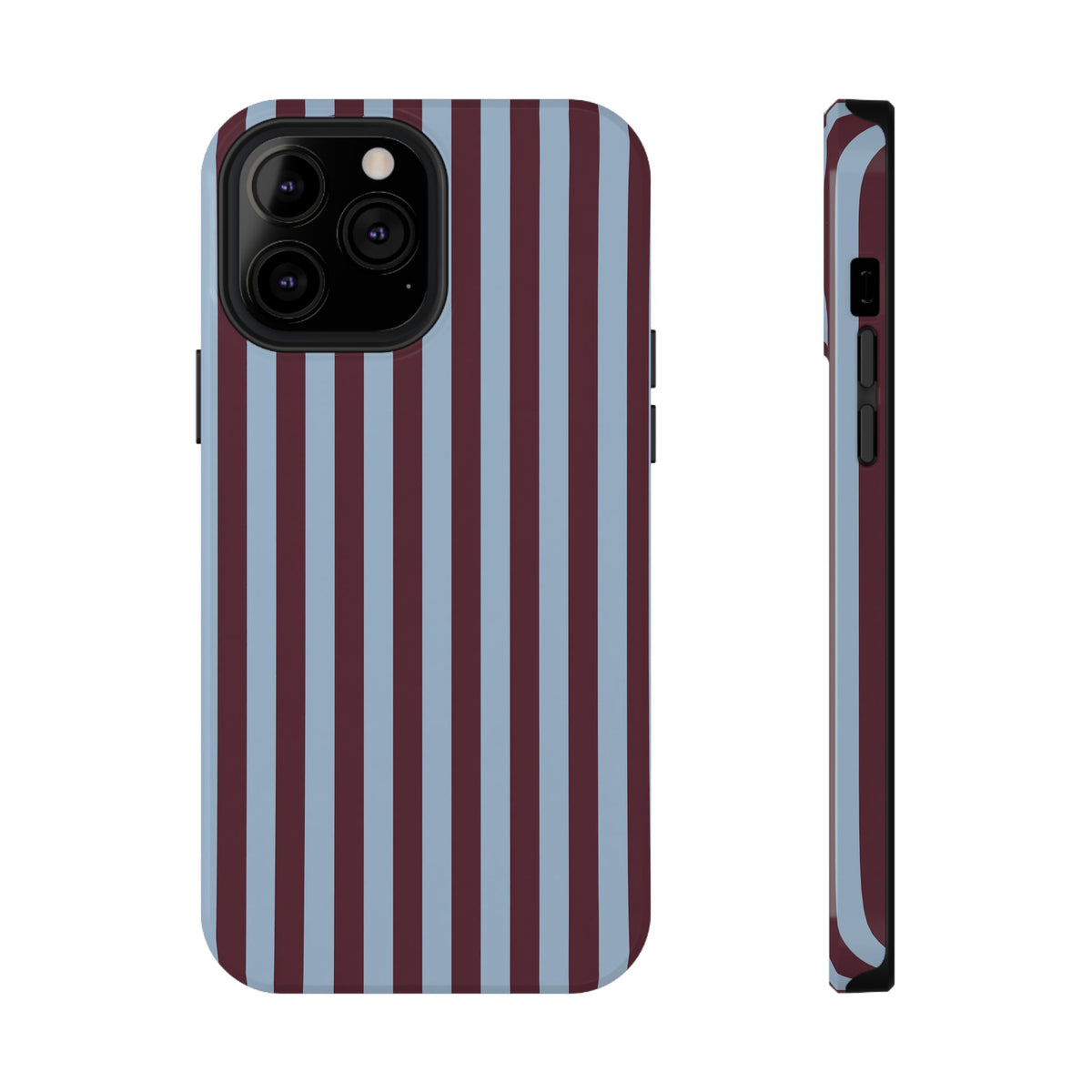 Burgundy Stripe protective phone case for iPhone 13 Pro Max, glossy finish