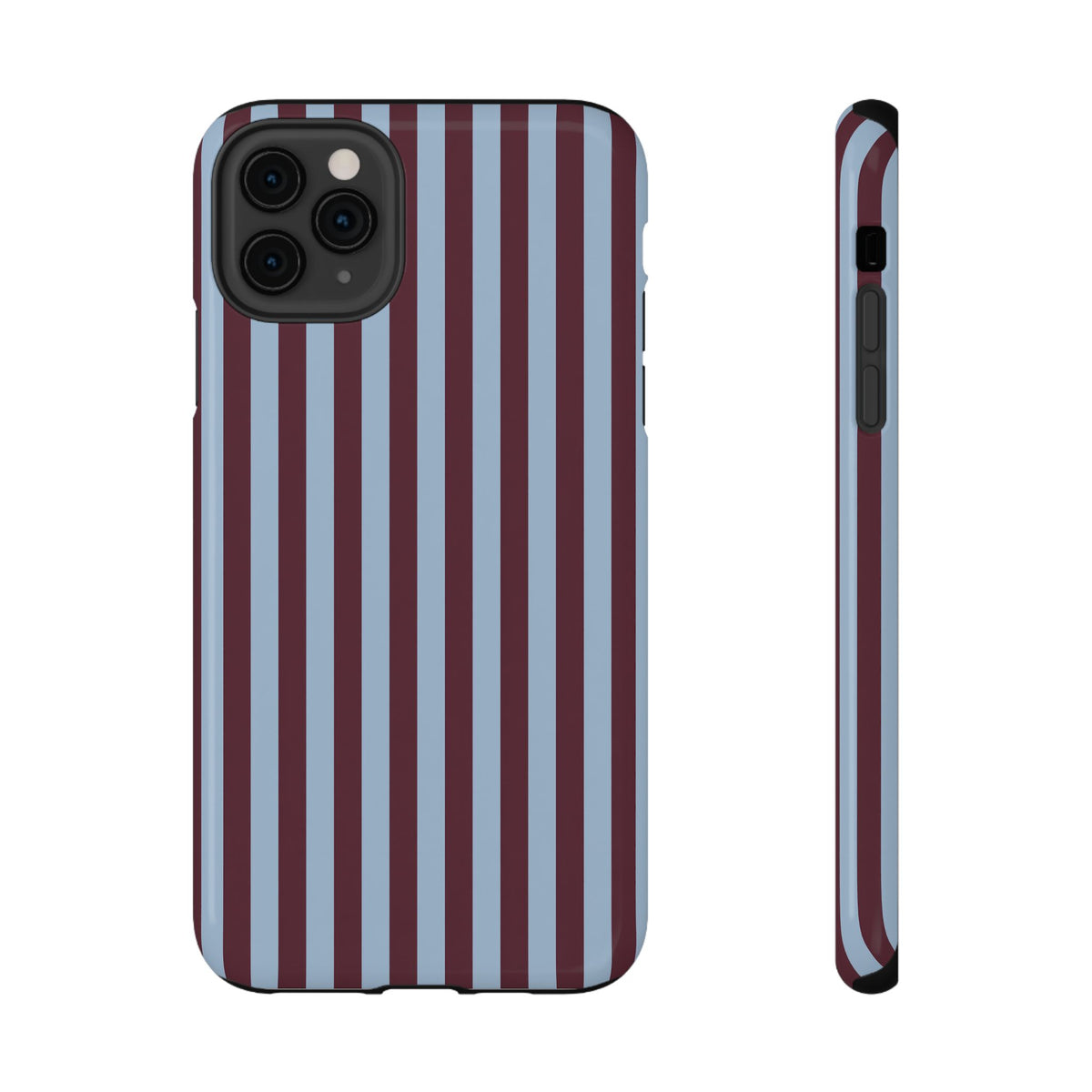 Burgundy Stripe protective phone case for iPhone 11 Pro Max, glossy finish
