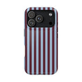 Burgundy Stripe MagSafe case for iPhone 18 Pro, glossy finish