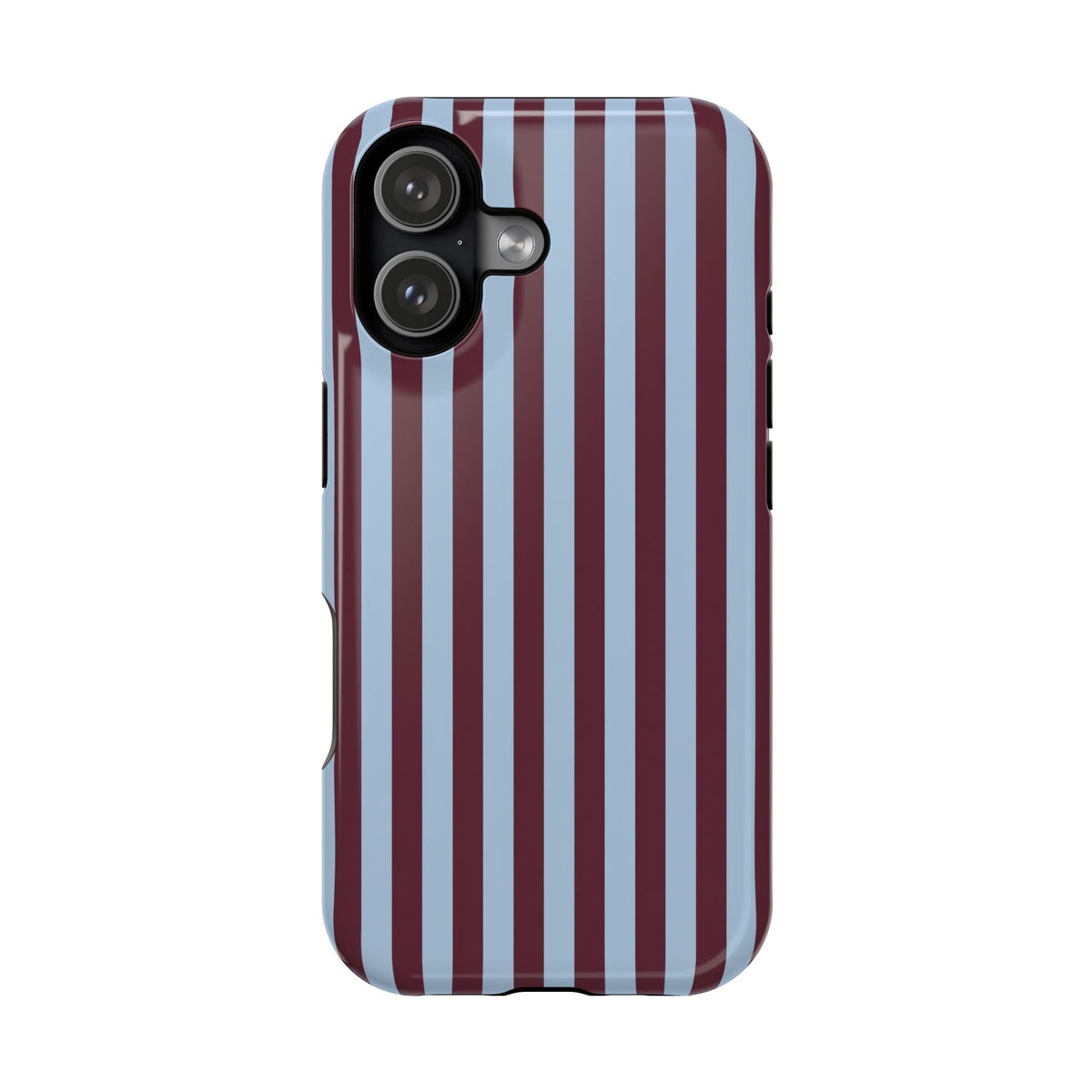 Burgundy Stripe MagSafe case for iPhone 17, glossy finish