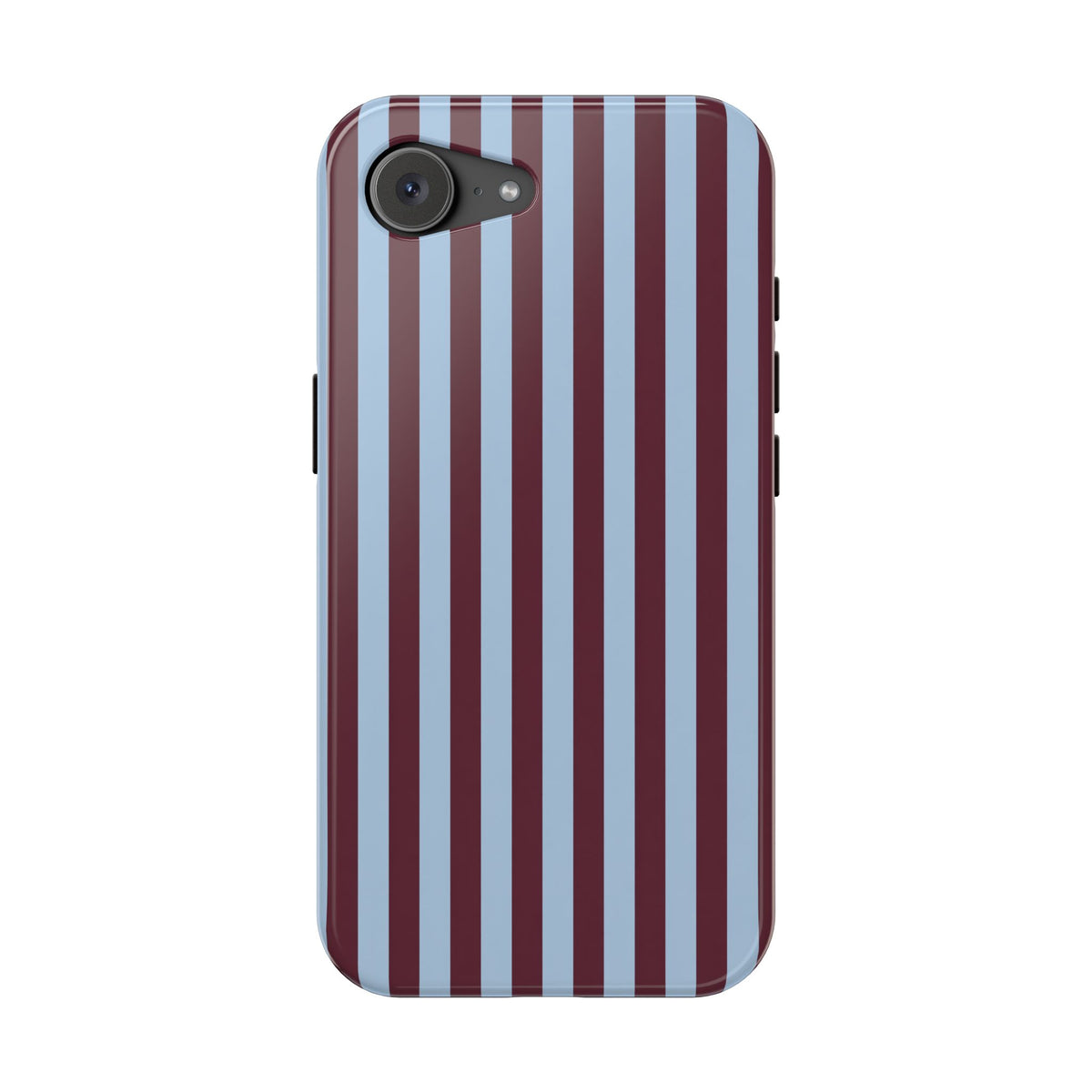 Burgundy Stripe MagSafe case for iPhone 17e, glossy finish