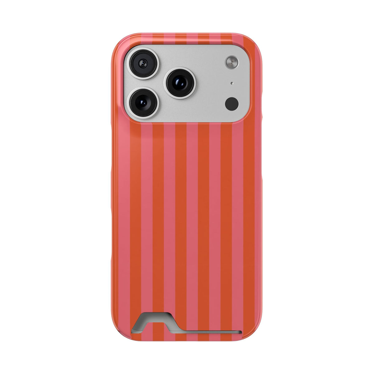 Cabana Stripe phone case with card holder for iPhone 17 Pro, glossy finish
