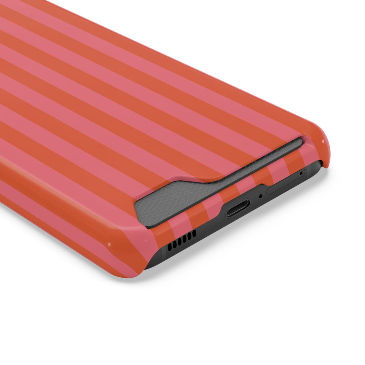 Cabana Stripe phone case with card holder for Samsung Galaxy S22, glossy finish