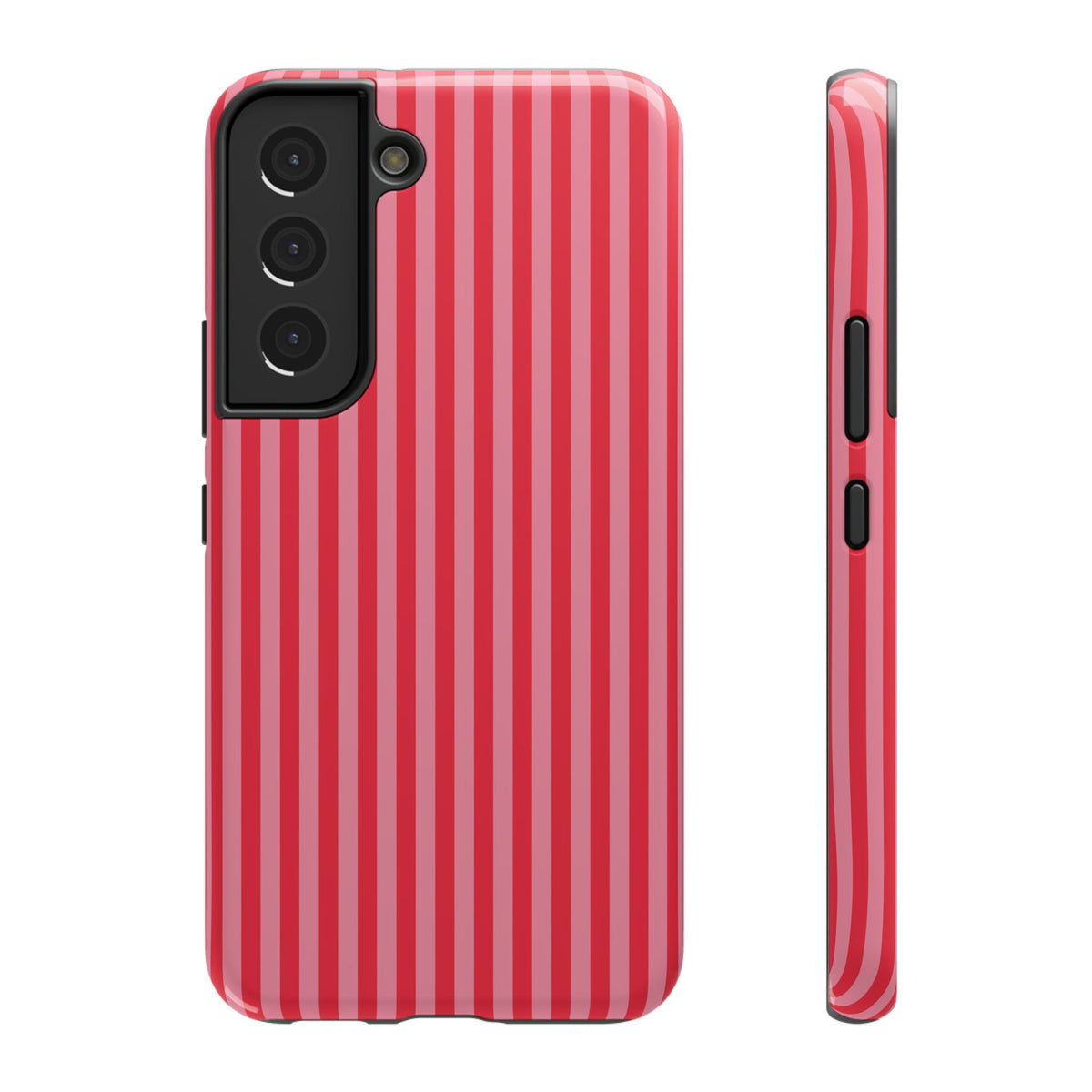 Candy Red Stripe protective phone case for Samsung Galaxy S22, glossy finish