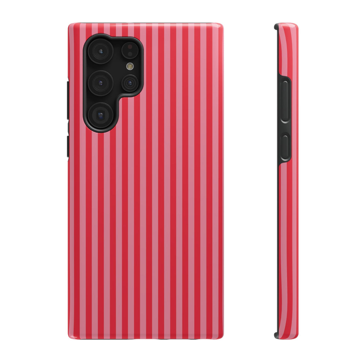 Candy Red Stripe protective phone case for Samsung Galaxy S22 Ultra, glossy finish