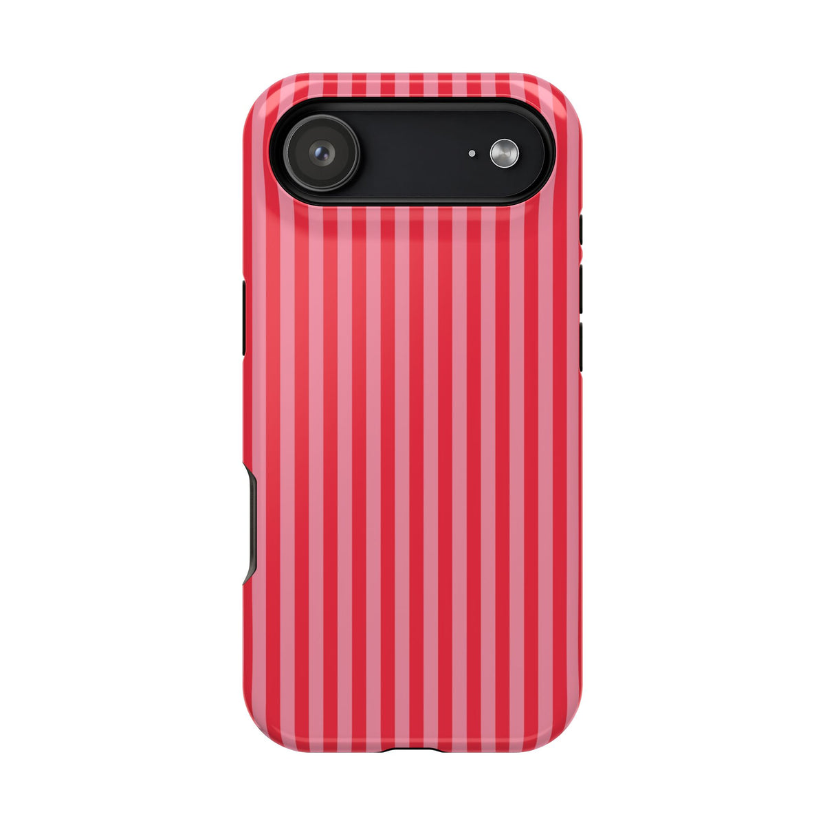 Candy Red Stripe protective phone case for iPhone 17 Air, glossy finish