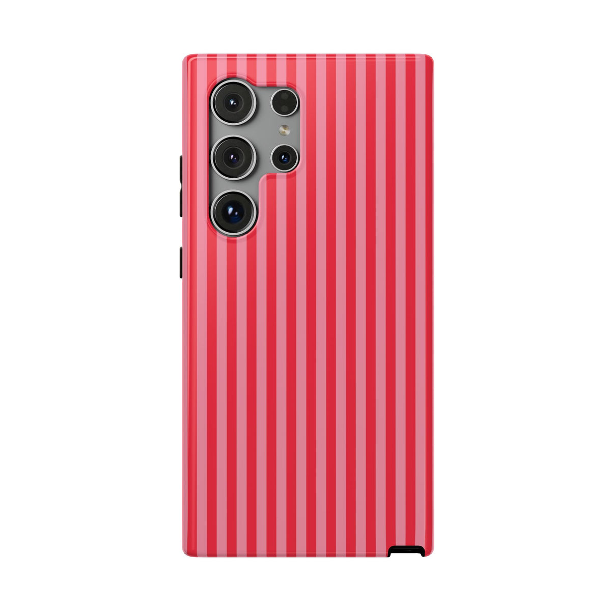 Candy Red Stripe protective phone case for Samsung Galaxy S24 Ultra, glossy finish