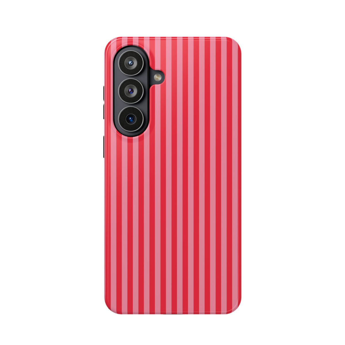 Candy Red Stripe protective phone case for Samsung Galaxy S26 Plus, glossy finish