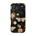 Celestial Moth protective phone case for iPhone 18 Pro, glossy finish