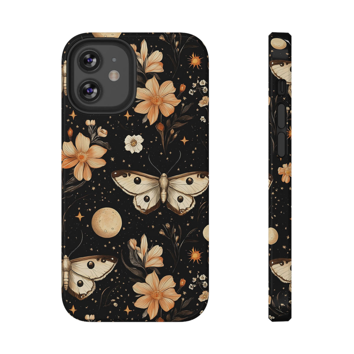 Celestial Moth protective phone case for iPhone 12 Mini, glossy finish