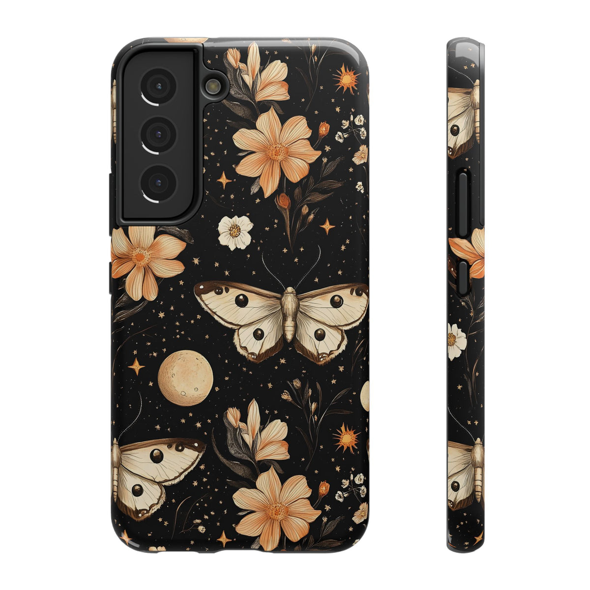 Celestial Moth protective phone case for Samsung Galaxy S22, glossy finish