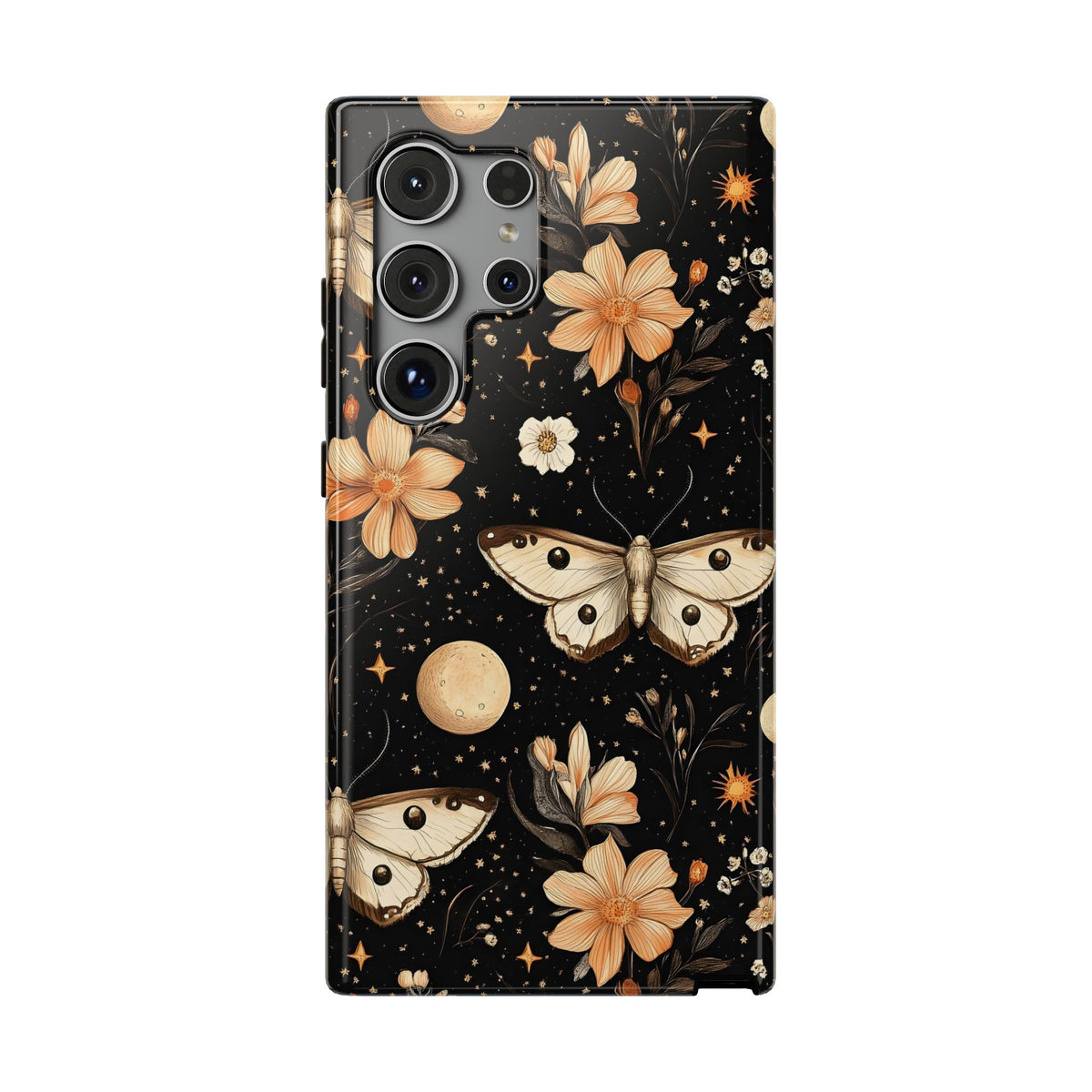 Celestial Moth protective phone case for Samsung Galaxy S24 Ultra, glossy finish