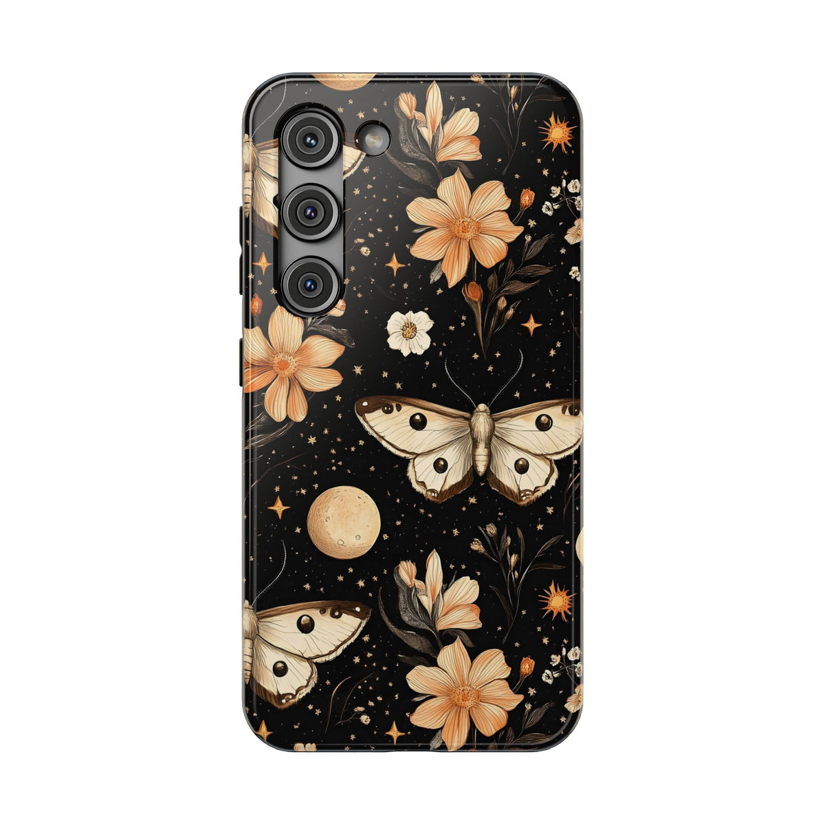 Celestial Moth protective phone case for Samsung Galaxy S23, glossy finish