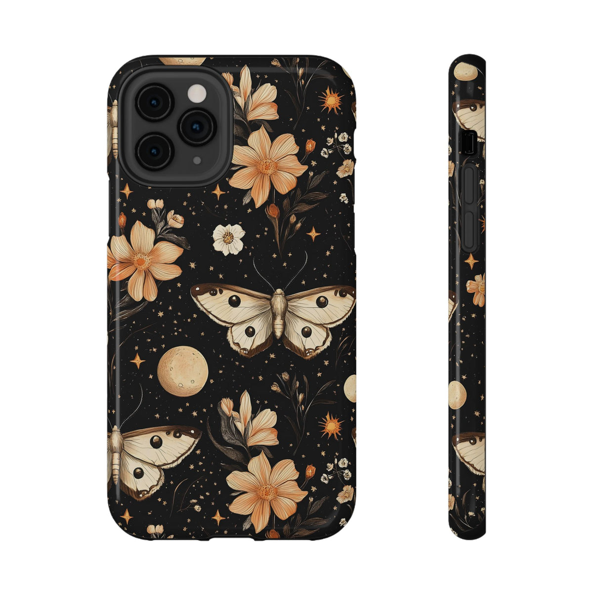 Celestial Moth protective phone case for iPhone 11 Pro, glossy finish