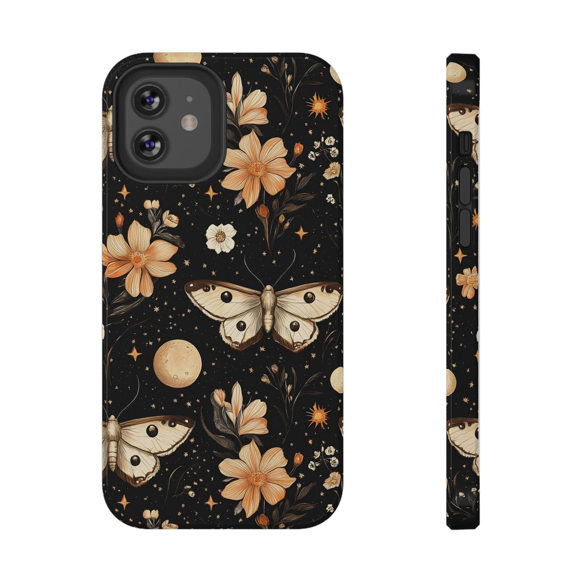 Celestial Moth protective phone case for iPhone 12, glossy finish