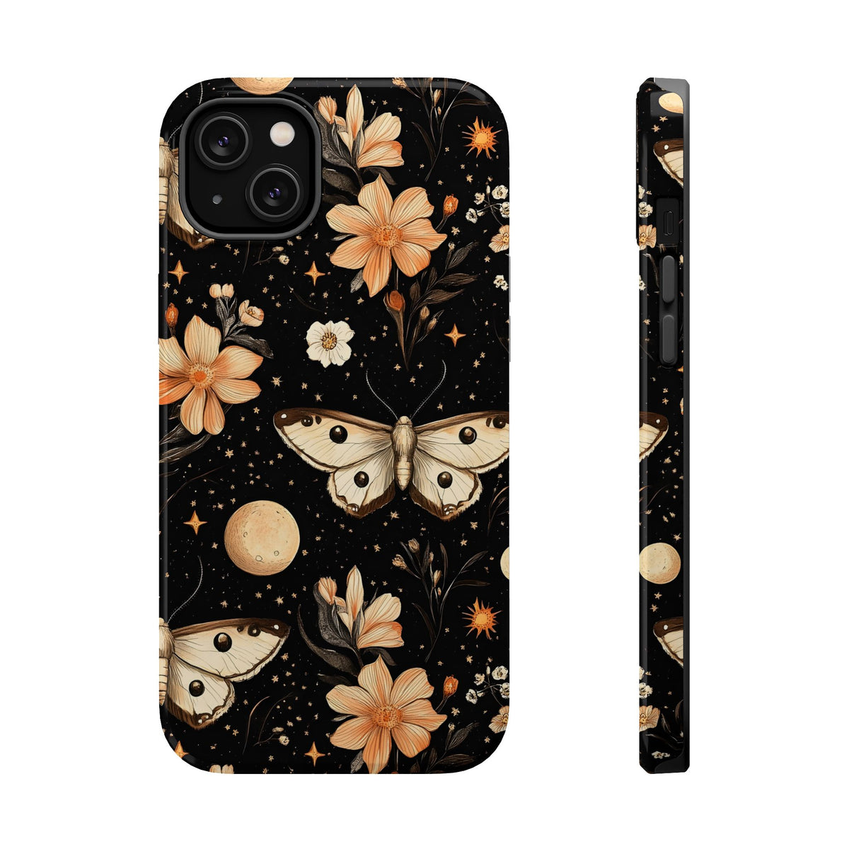 Celestial Moth MagSafe case for iPhone 14 Plus, glossy finish