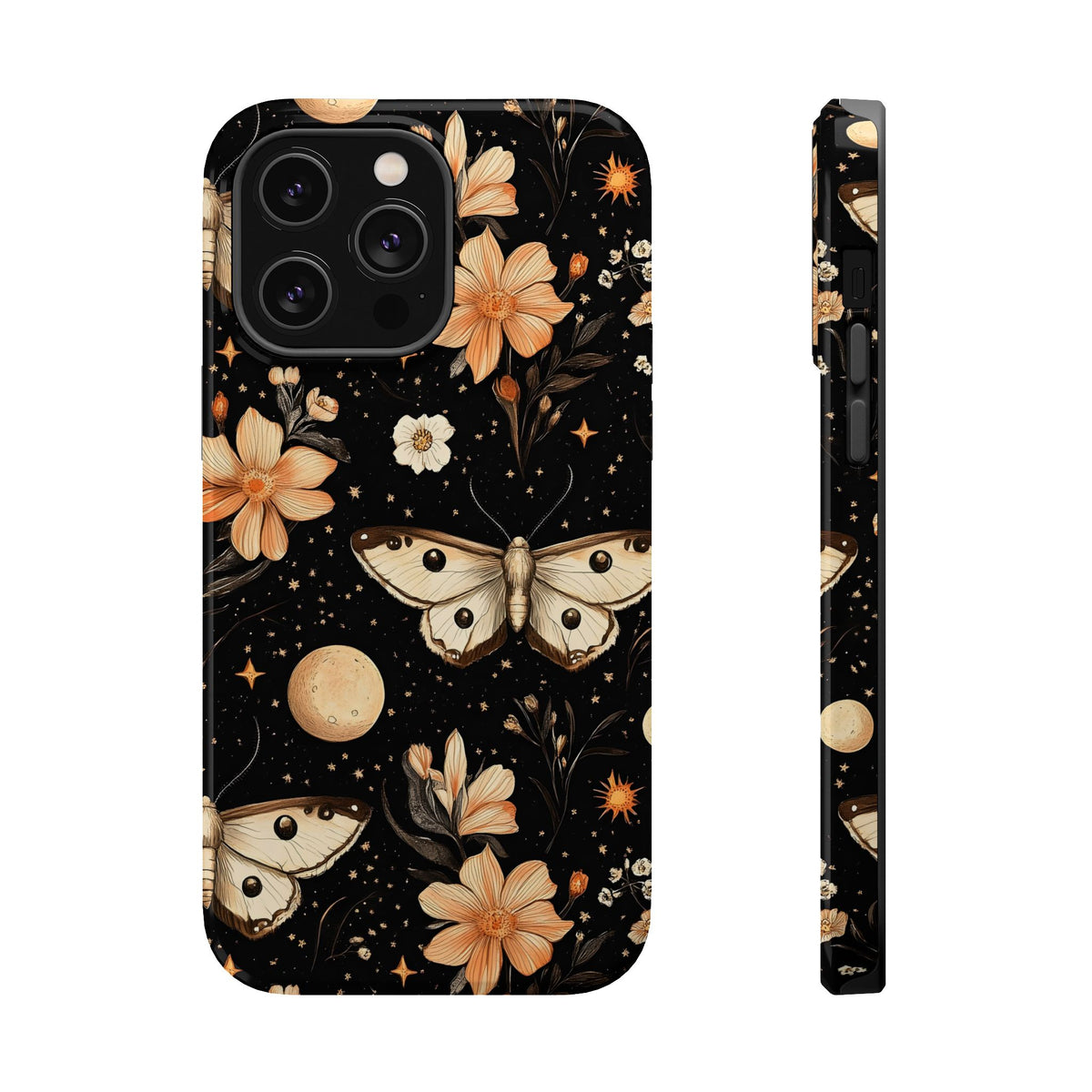 Celestial Moth MagSafe case for iPhone 14 Pro Max, glossy finish