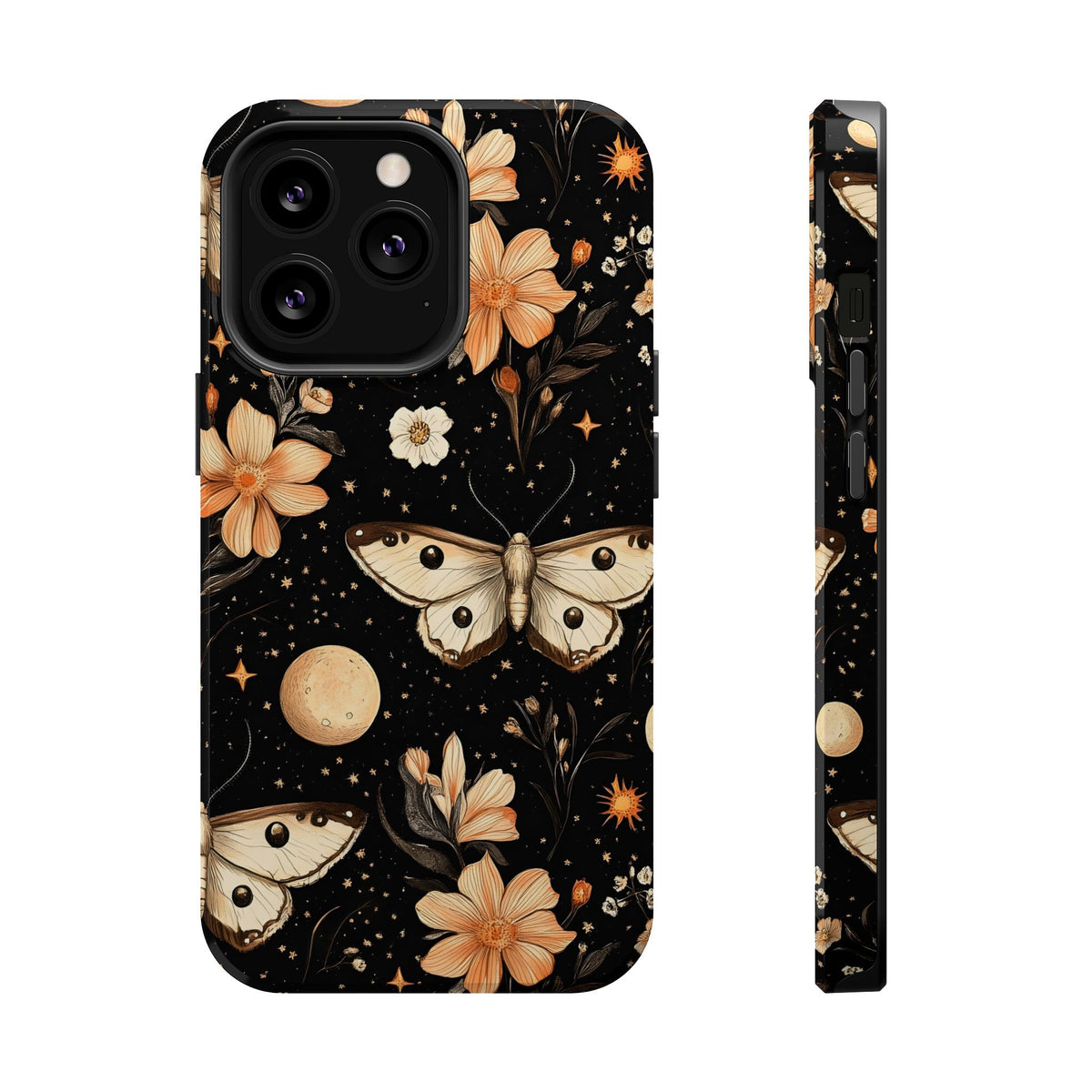 Celestial Moth MagSafe case for iPhone 13 Pro, glossy finish