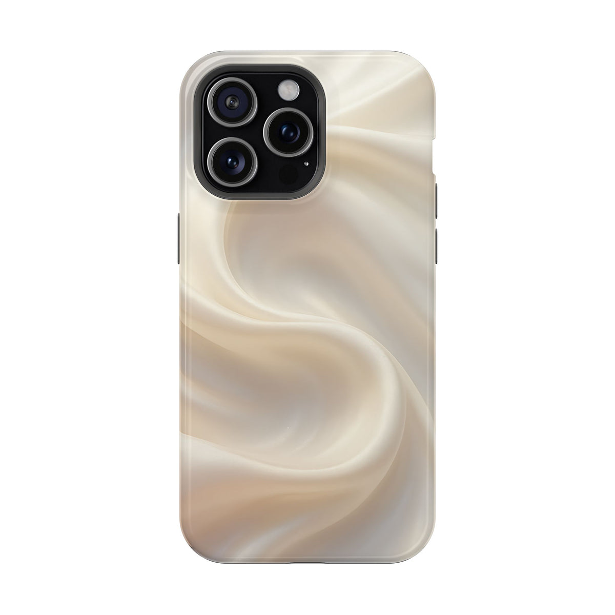 Champagne Satin protective phone case for iPhone 15 Pro Max, glossy finish