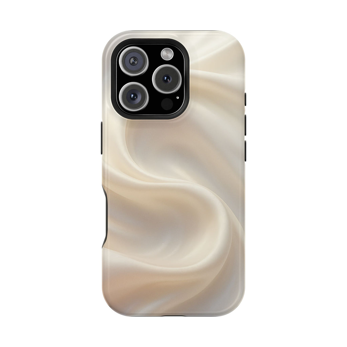 Champagne Satin protective phone case for iPhone 16 Pro, glossy finish