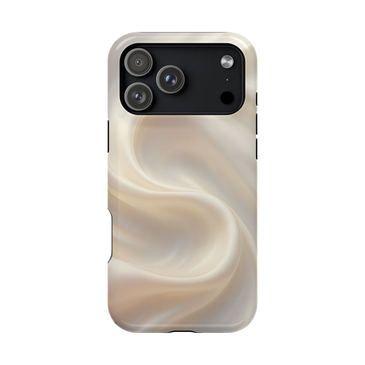 Champagne Satin protective phone case for iPhone 17 Pro Max, glossy finish