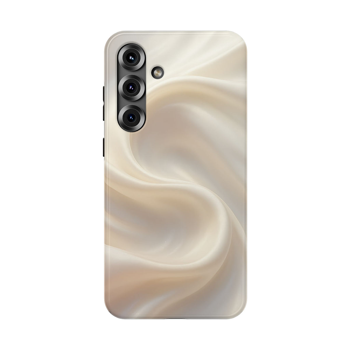 Champagne Satin protective phone case for Samsung Galaxy S25 Plus, glossy finish