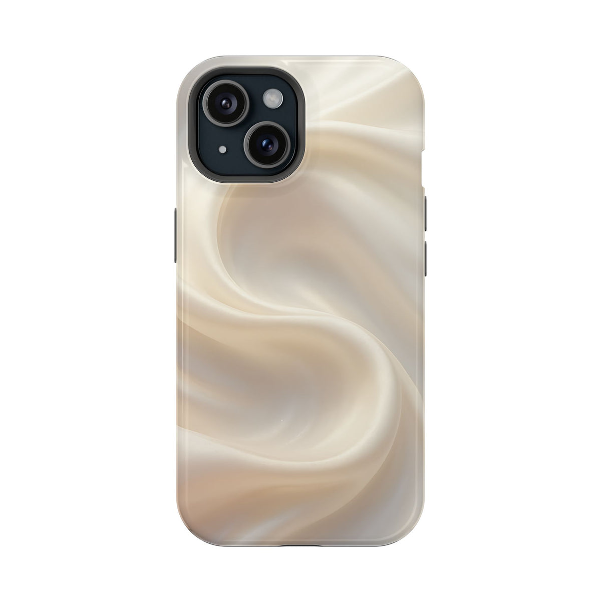 Champagne Satin MagSafe case for iPhone 15, glossy finish