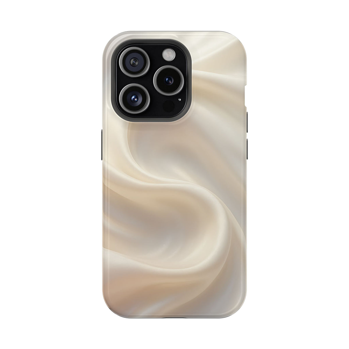 Champagne Satin MagSafe case for iPhone 15 Pro, glossy finish
