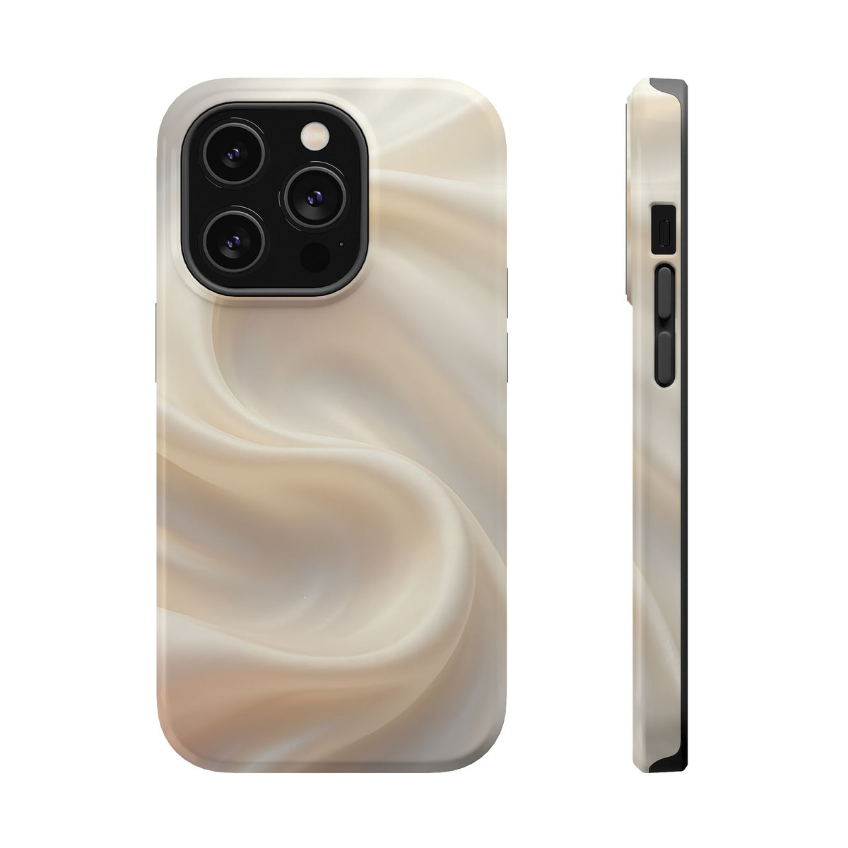 Champagne Satin MagSafe case for iPhone 14 Pro, glossy finish
