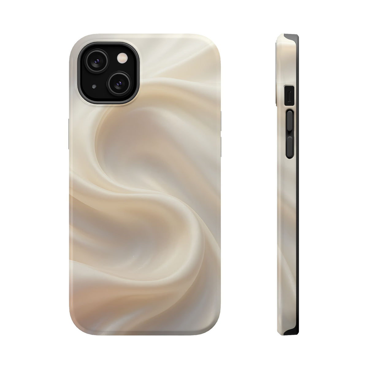 Champagne Satin MagSafe case for iPhone 14 Plus, glossy finish