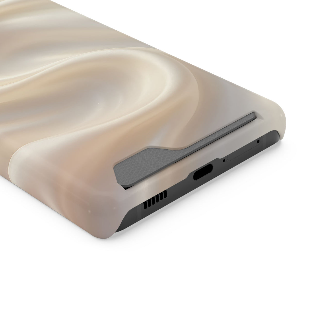 Champagne Satin phone case with card holder for Samsung Galaxy S21 Ultra, glossy finish