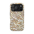 Champagne Sequin protective phone case for iPhone 18 Pro, glossy finish