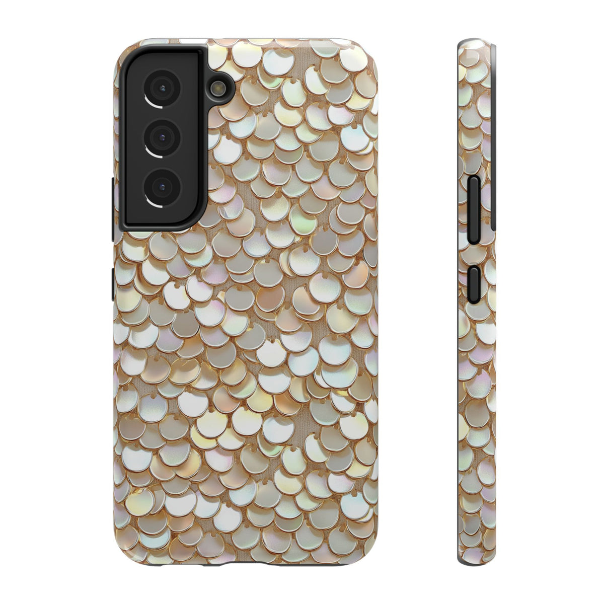 Champagne Sequin protective phone case for Samsung Galaxy S22, glossy finish
