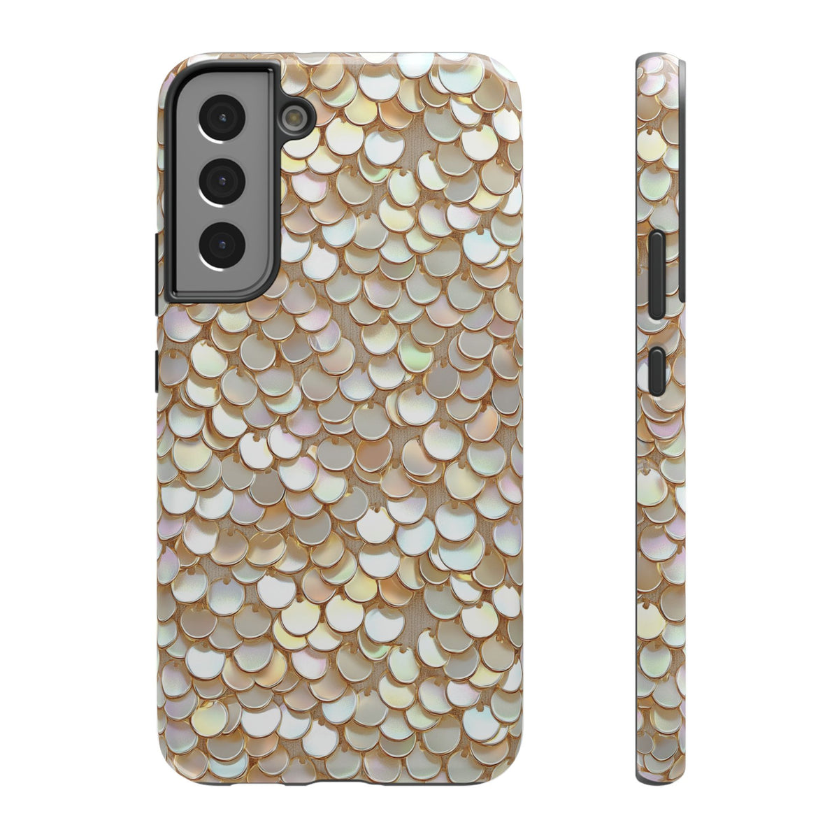 Champagne Sequin protective phone case for Samsung Galaxy S22 Plus, glossy finish